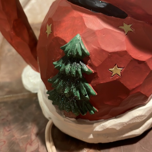 Vintage Ceramic Christmas Santa Holding A Candle Electric Lights Up Candle - Picture 7 of 16